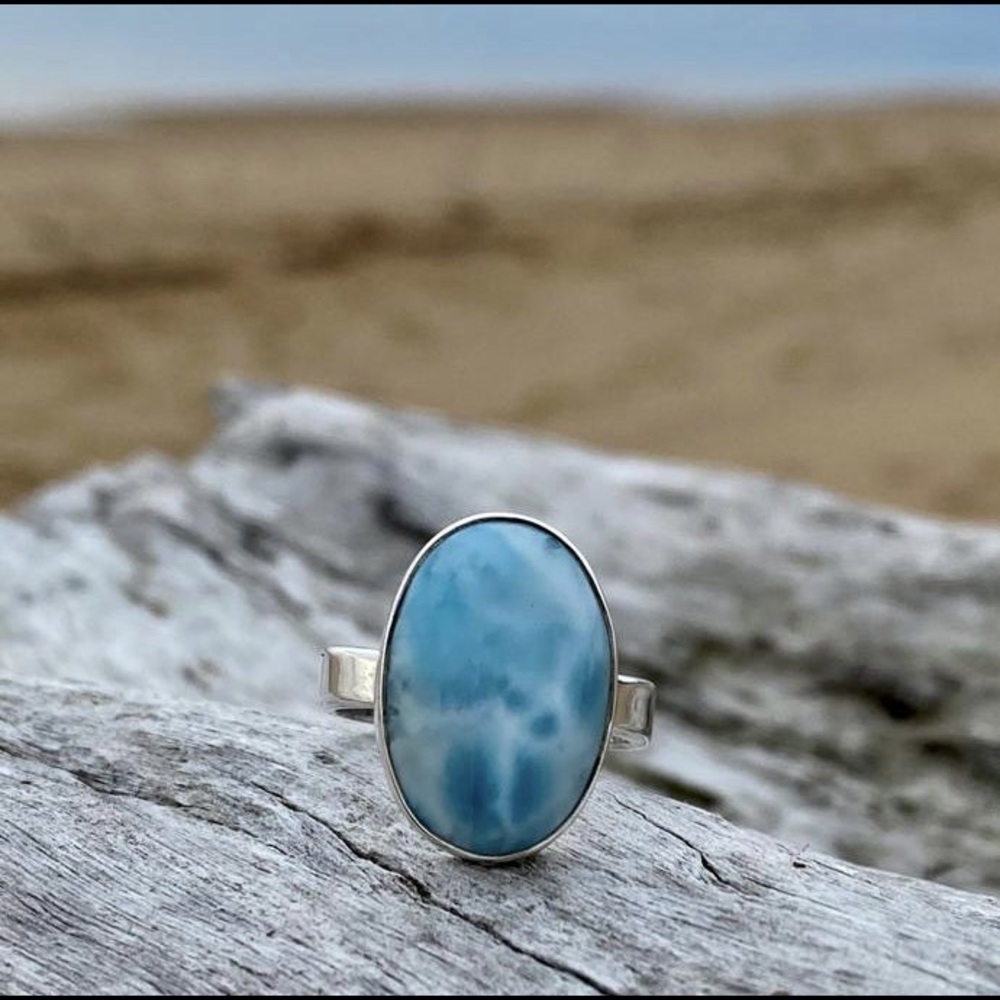 Larimar Oval Ring - image 1